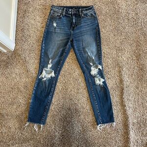 Windsor Dark Wash Ripped High-Rise Skinny Jeans